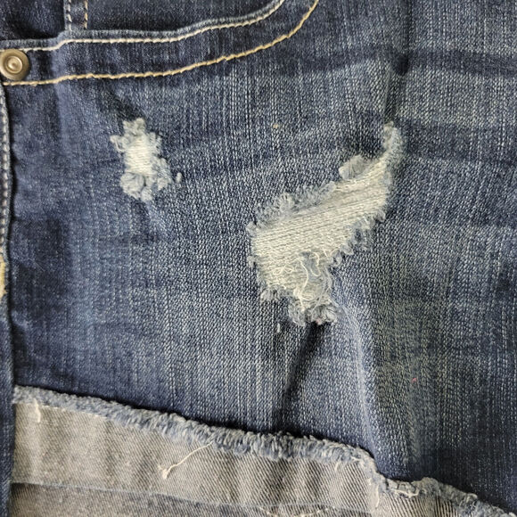 No Boundaries Denim Shorts Juniors 9 Blue‎ Jean Low Rise Womens Distressed - Picture 12 of 14